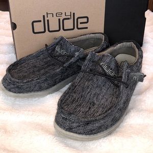 Hey Dude Wally Woven Carbone Mens 7